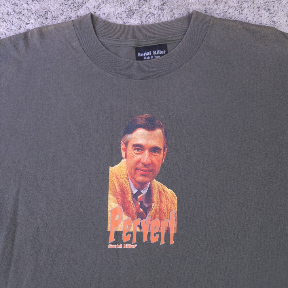 VTG Serial Killer T-Shirt Men XL Mr Rogers 90s Skateboarding Skater RARE Graphic